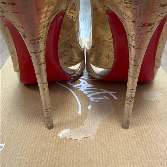 CHRISTIAN LOUBOUTIN - SILVER/GOLD 120 BLAKE IS BACK HEELS - SIZE 37.5 - Picture 9 of 15